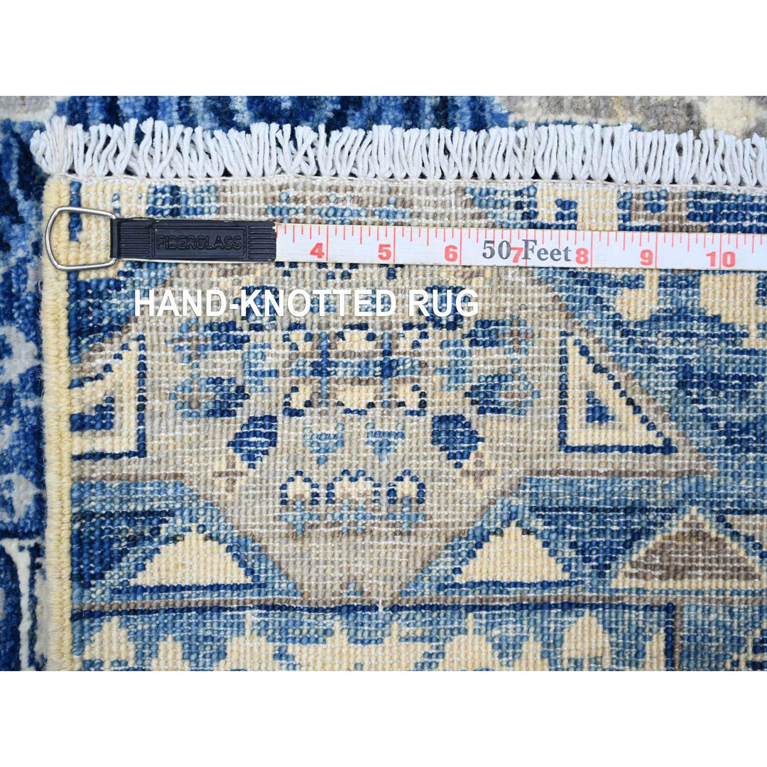 5'7" x 9'2" New Hand Knotted Blue Wool Rectangle Oriental Rug - MOA10273407