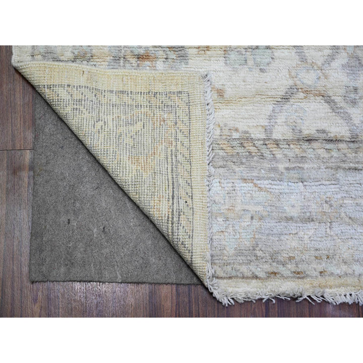 4'0" x 6'1" New Hand Knotted Ivory Wool Rectangle Oriental Rug - MOA10273420