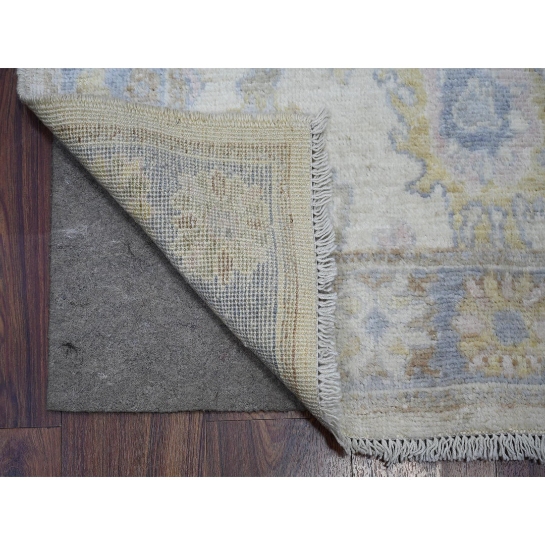 2'8" x 17'3" New Hand Knotted Ivory Wool Runner Oriental Rug - MOA10273433