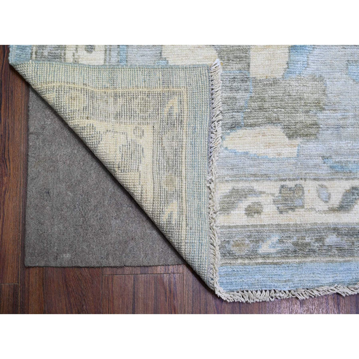 12'1" x 14'10" New Hand Knotted Blue Wool Rectangle Oriental Rug - MOA10273457