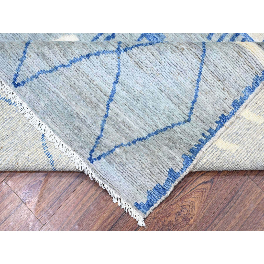 8'9" x 11'6" New Hand Knotted Grey Wool Rectangle Oriental Rug - MOA10273475