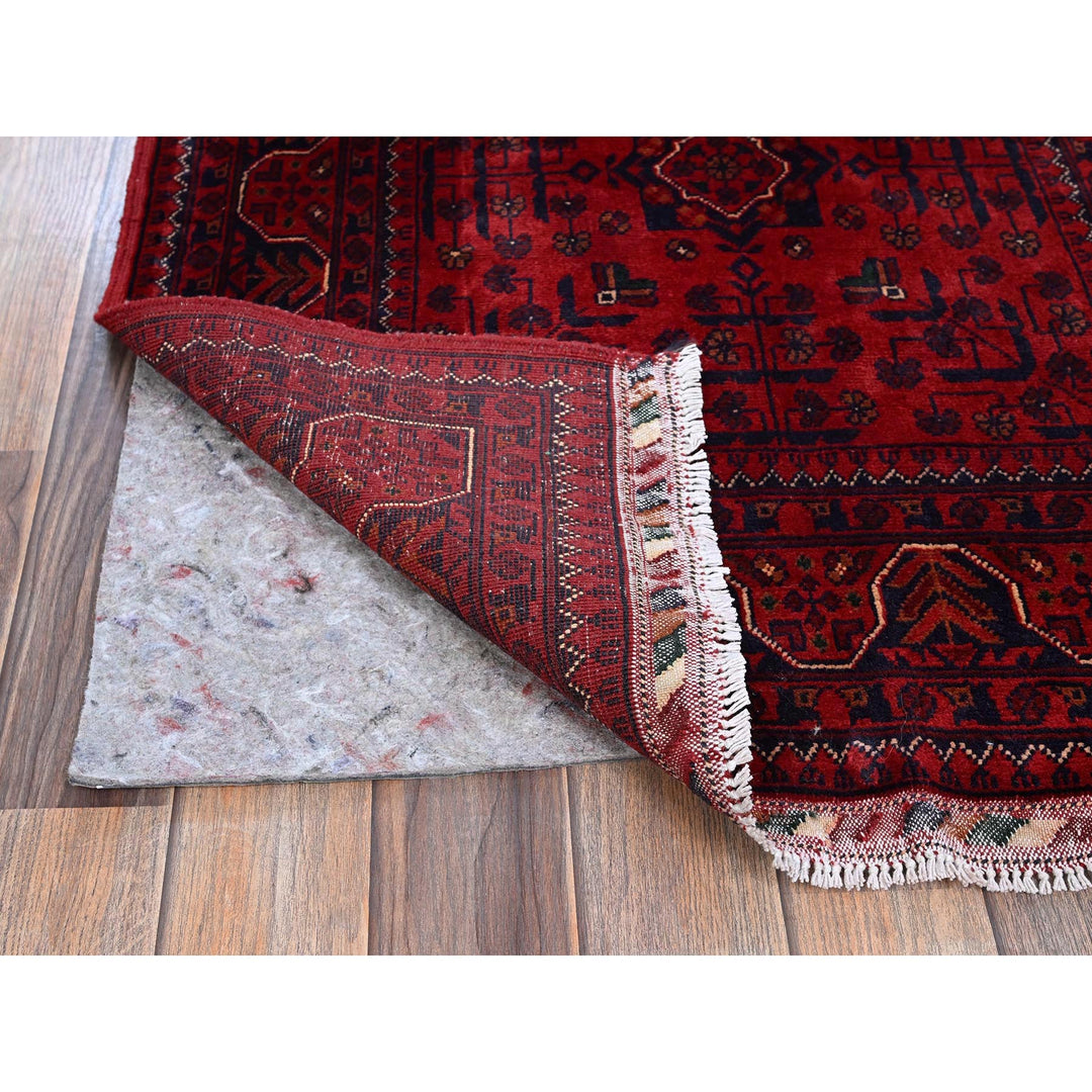 2'9" x 4'11" New Hand Knotted Red Wool Rectangle Oriental Rug - MOA102734