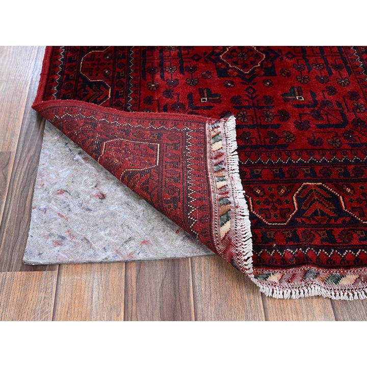 2'9" x 4'11" New Hand Knotted Red Wool Rectangle Oriental Rug - MOA102734
