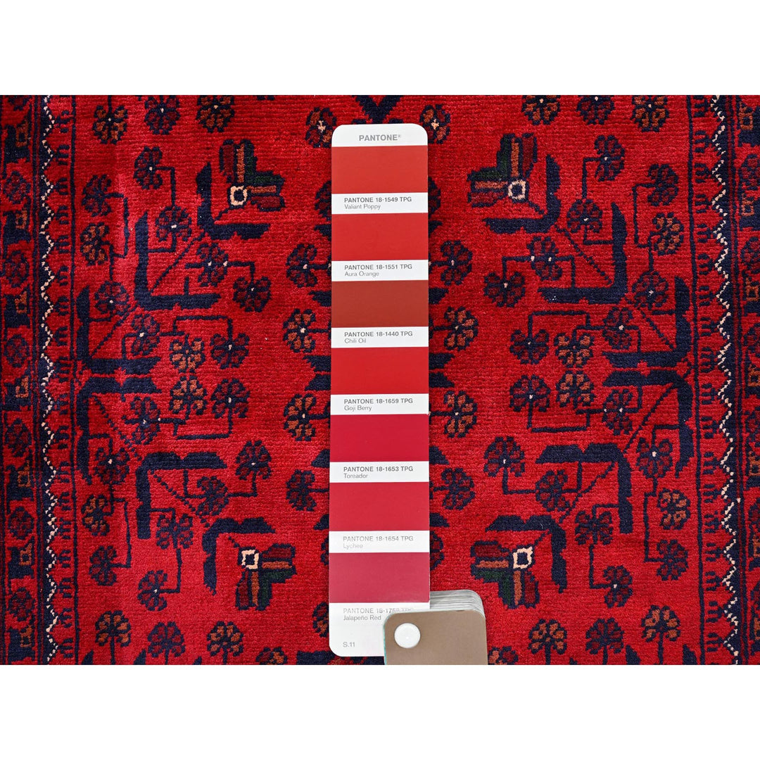 2'9" x 4'11" New Hand Knotted Red Wool Rectangle Oriental Rug - MOA102734