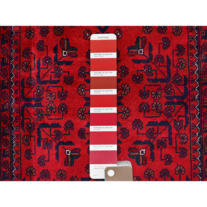 2'9" x 4'11" New Hand Knotted Red Wool Rectangle Oriental Rug - MOA102734