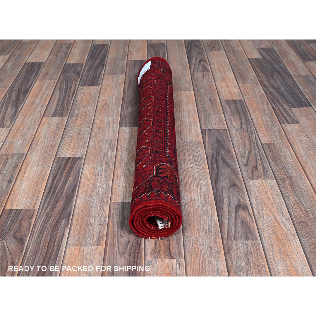 2'9" x 4'11" New Hand Knotted Red Wool Rectangle Oriental Rug - MOA102734