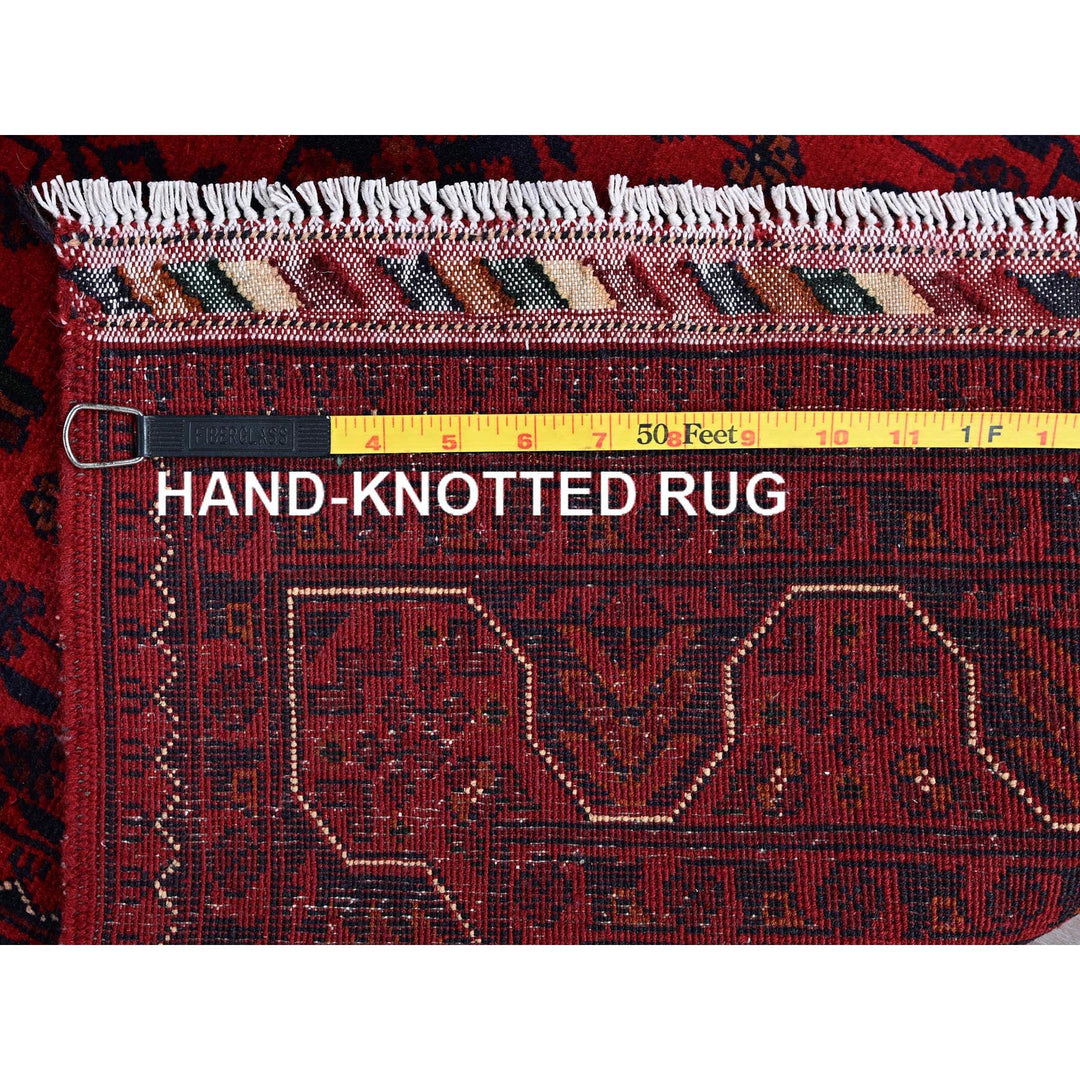 2'9" x 4'11" New Hand Knotted Red Wool Rectangle Oriental Rug - MOA102734