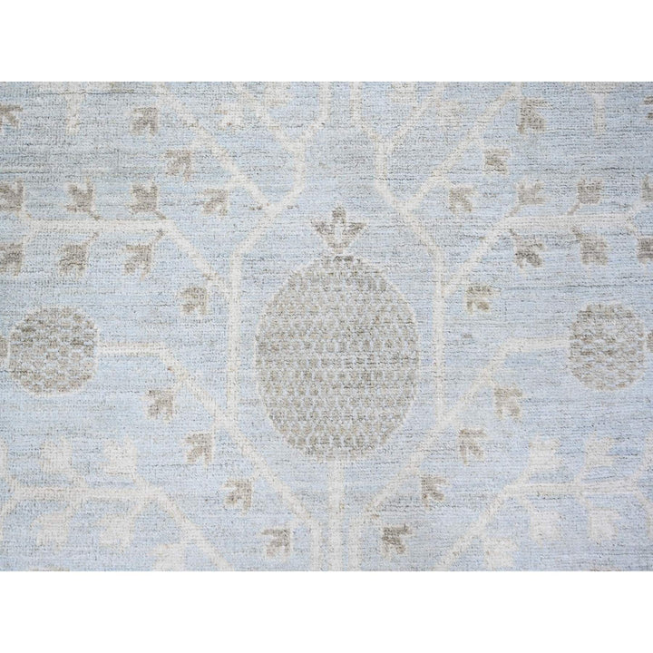 9'0" x 11'5" New Hand Knotted Blue Wool Rectangle Oriental Rug - MOA10273511