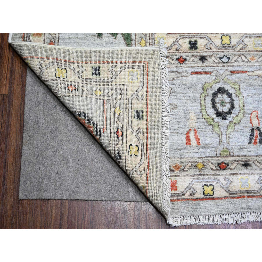 11'7" x 11'9" New Hand Knotted Grey Wool Square Oriental Rug - MOA10273529