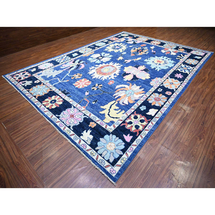 10'0" x 13'9" New Hand Knotted Blue Wool Rectangle Oriental Rug - MOA10273583