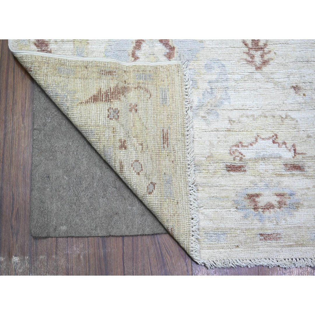 3'10" x 9'8" New Hand Knotted Grey Wool Runner Oriental Rug - MOA10273585