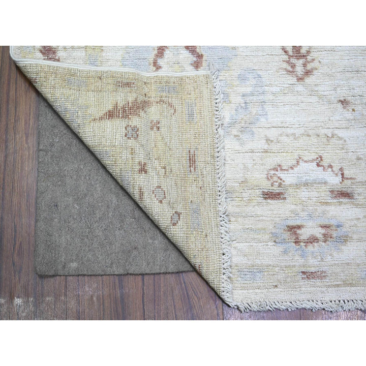 3'10" x 9'8" New Hand Knotted Grey Wool Runner Oriental Rug - MOA10273585