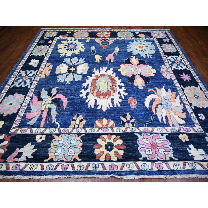 10'2" x 10'0" New Hand Knotted Blue Wool Square Oriental Rug - MOA10273587