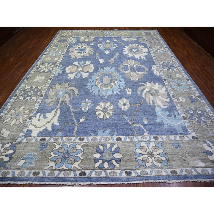 10'0" x 13'4" New Hand Knotted Blue Wool Rectangle Oriental Rug - MOA10273589