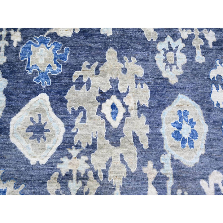 10'2" x 13'7" New Hand Knotted Blue Wool Rectangle Oriental Rug - MOA10273590