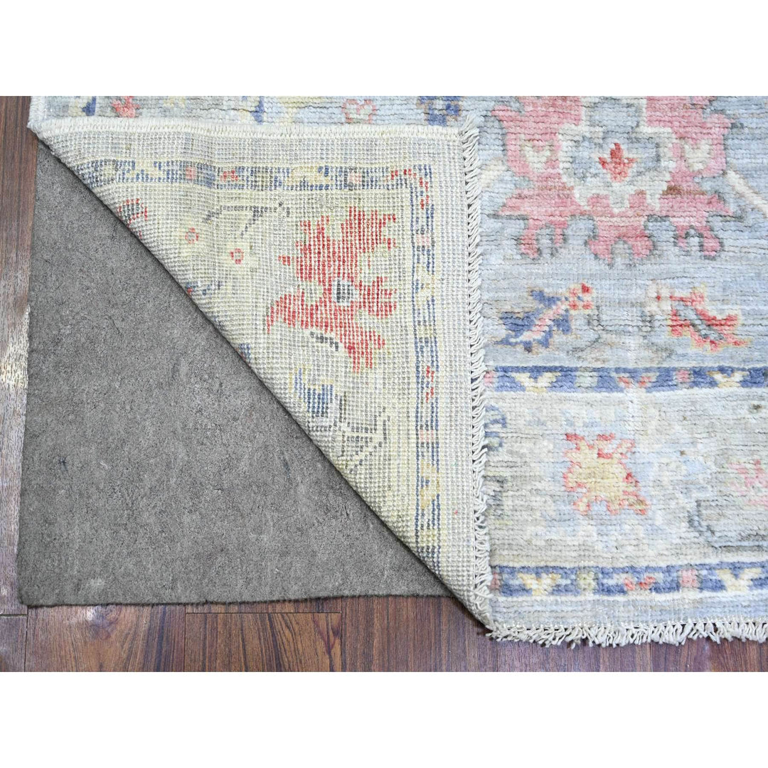 4'0" x 10'0" New Hand Knotted Grey Wool Runner Oriental Rug - MOA10273597