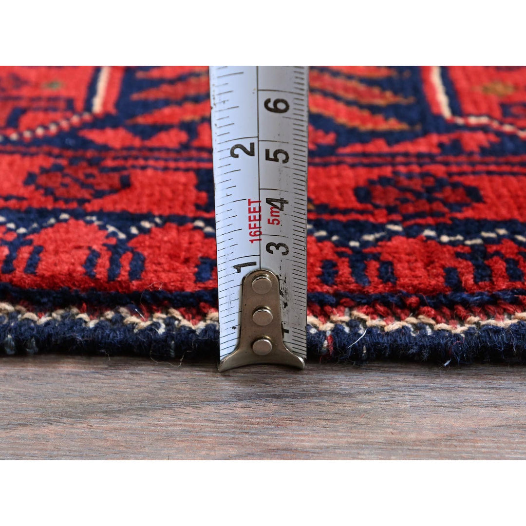 3'1" x 4'7" New Hand Knotted Red Wool Rectangle Oriental Rug - MOA102735