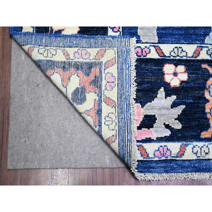 9'2" x 11'7" New Hand Knotted Blue Wool Rectangle Oriental Rug - MOA10273600