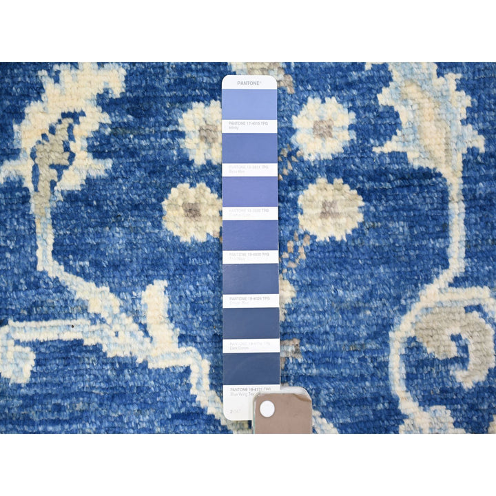 2'9" x 12'0" New Hand Knotted Blue Wool Runner Oriental Rug - MOA10273650