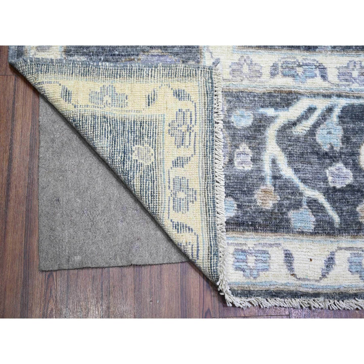 9'0" x 11'8" New Hand Knotted Grey Wool Rectangle Oriental Rug - MOA10273698