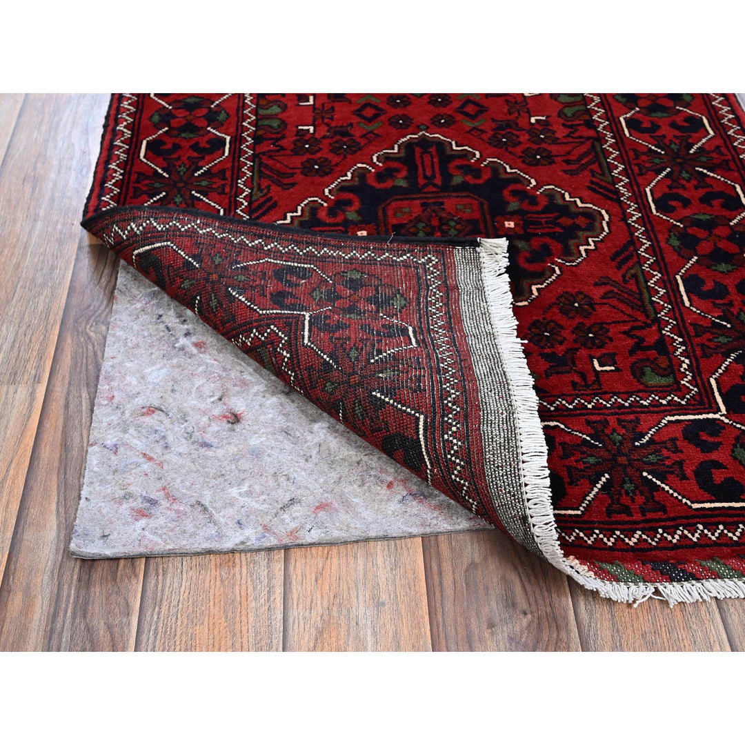2'3" x 5'0" New Hand Knotted Red Wool Rectangle Oriental Rug - MOA102736