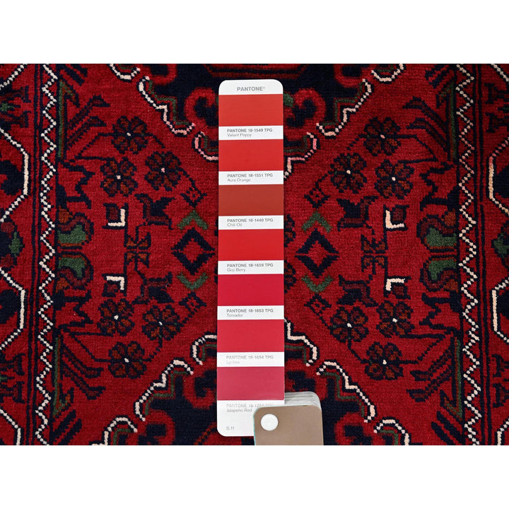 2'3" x 5'0" New Hand Knotted Red Wool Rectangle Oriental Rug - MOA102736
