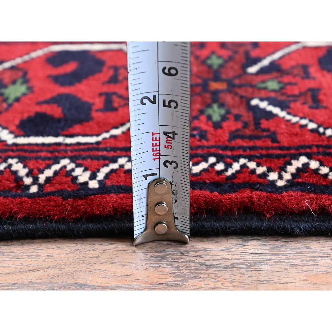 2'3" x 5'0" New Hand Knotted Red Wool Rectangle Oriental Rug - MOA102736