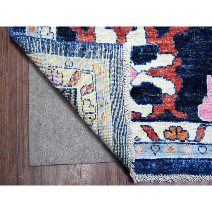 12'0" x 15'2" New Hand Knotted Blue Wool Rectangle Oriental Rug - MOA10273701