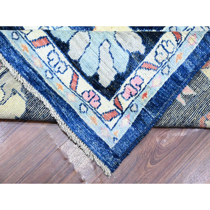 12'0" x 15'2" New Hand Knotted Blue Wool Rectangle Oriental Rug - MOA10273701