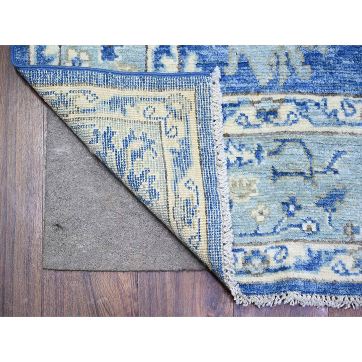 5'8" x 9'0" New Hand Knotted Blue Wool Rectangle Oriental Rug - MOA10273706