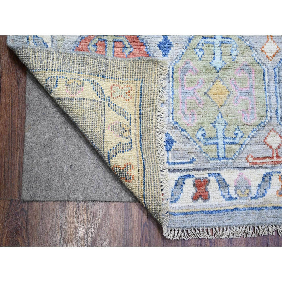 10'1" x 13'9" New Hand Knotted Grey Wool Rectangle Oriental Rug - MOA10273707