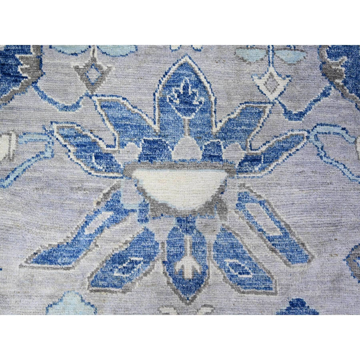 11'10" x 15'1" New Hand Knotted Blue Wool Rectangle Oriental Rug - MOA10273708