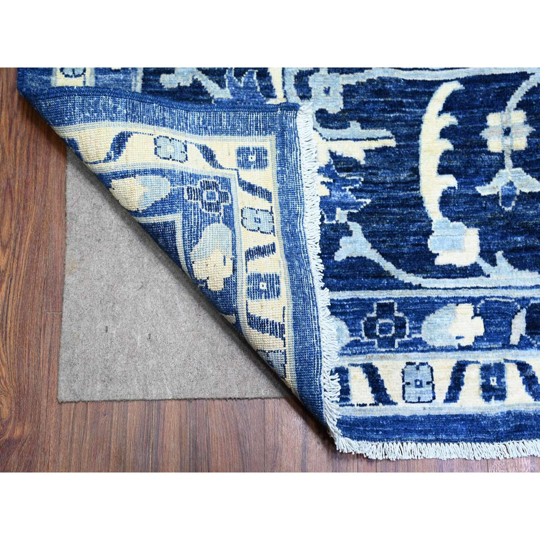 11'8" x 14'4" New Hand Knotted Blue Wool Rectangle Oriental Rug - MOA10273716