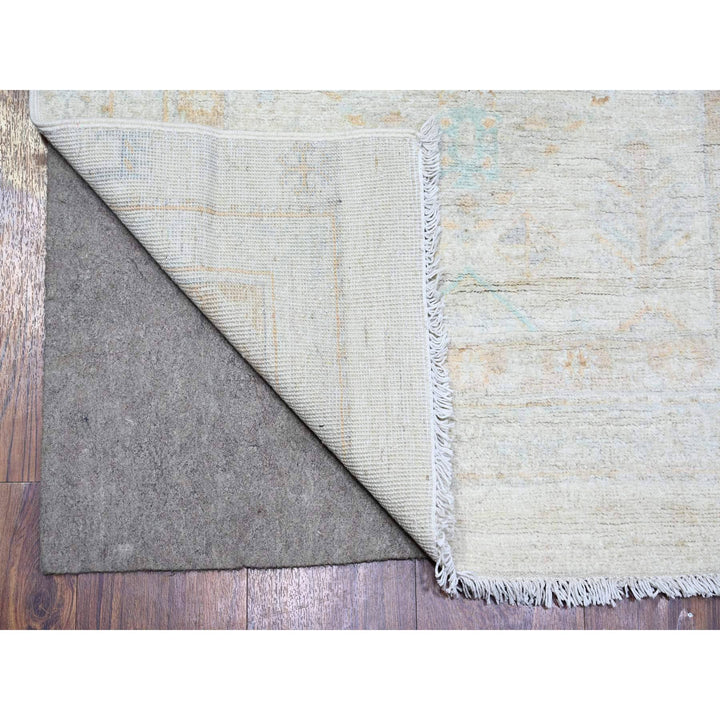 2'8" x 11'9" New Hand Knotted Ivory Wool Runner Oriental Rug - MOA10273730