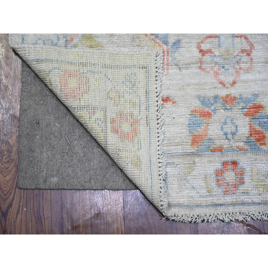 3'1" x 5'0" New Hand Knotted Grey Wool Rectangle Oriental Rug - MOA10273743