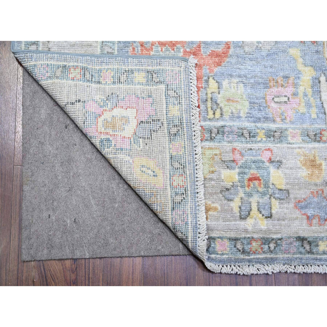 4'1" x 11'7" New Hand Knotted Blue Wool Runner Oriental Rug - MOA10273749