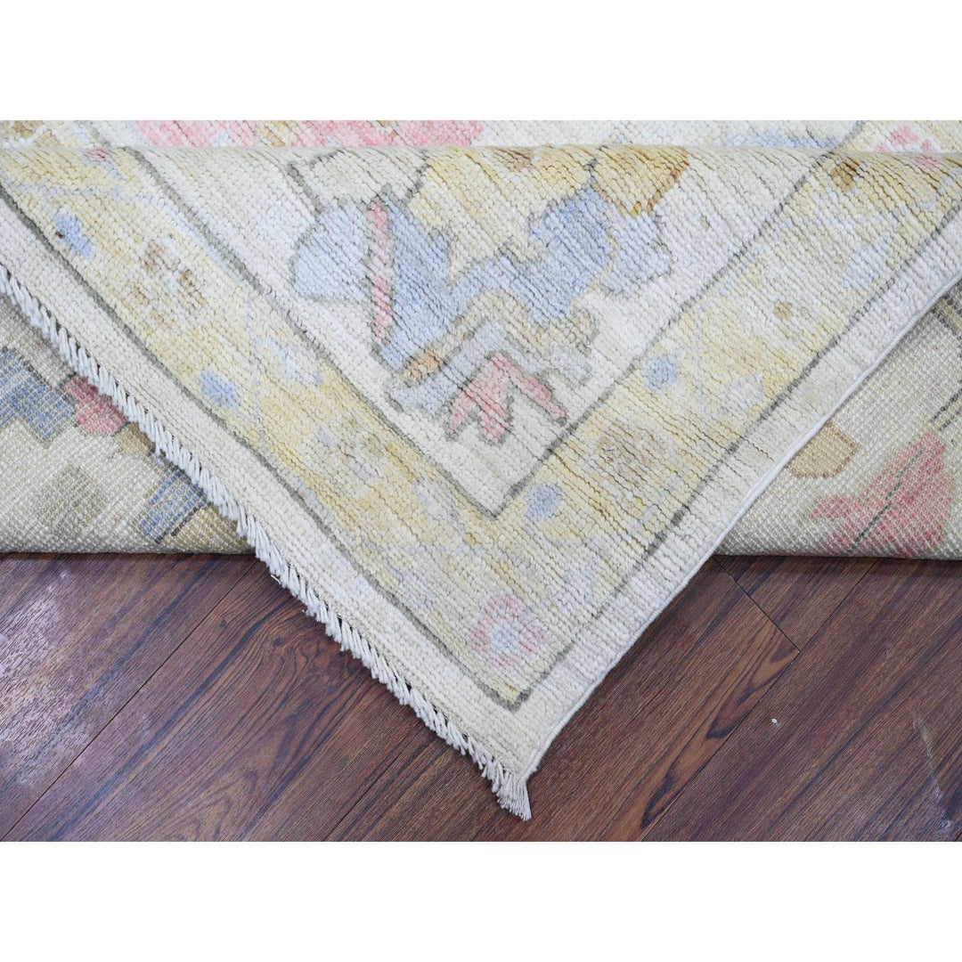 8'0" x 9'9" New Hand Knotted Ivory Wool Rectangle Oriental Rug - MOA10273764