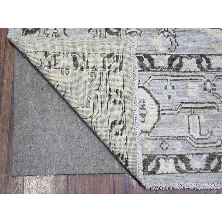 8'1" x 10'10" New Hand Knotted Grey Wool Rectangle Oriental Rug - MOA10273766