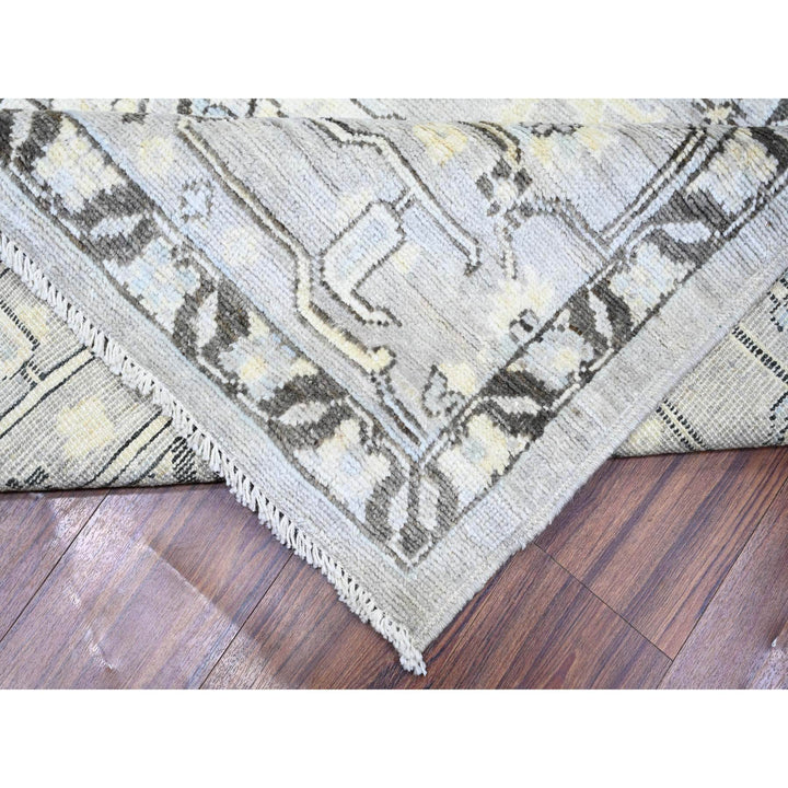 8'1" x 10'10" New Hand Knotted Grey Wool Rectangle Oriental Rug - MOA10273766