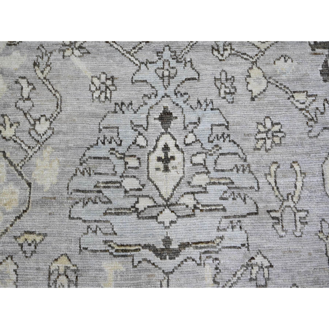 8'1" x 10'10" New Hand Knotted Grey Wool Rectangle Oriental Rug - MOA10273766