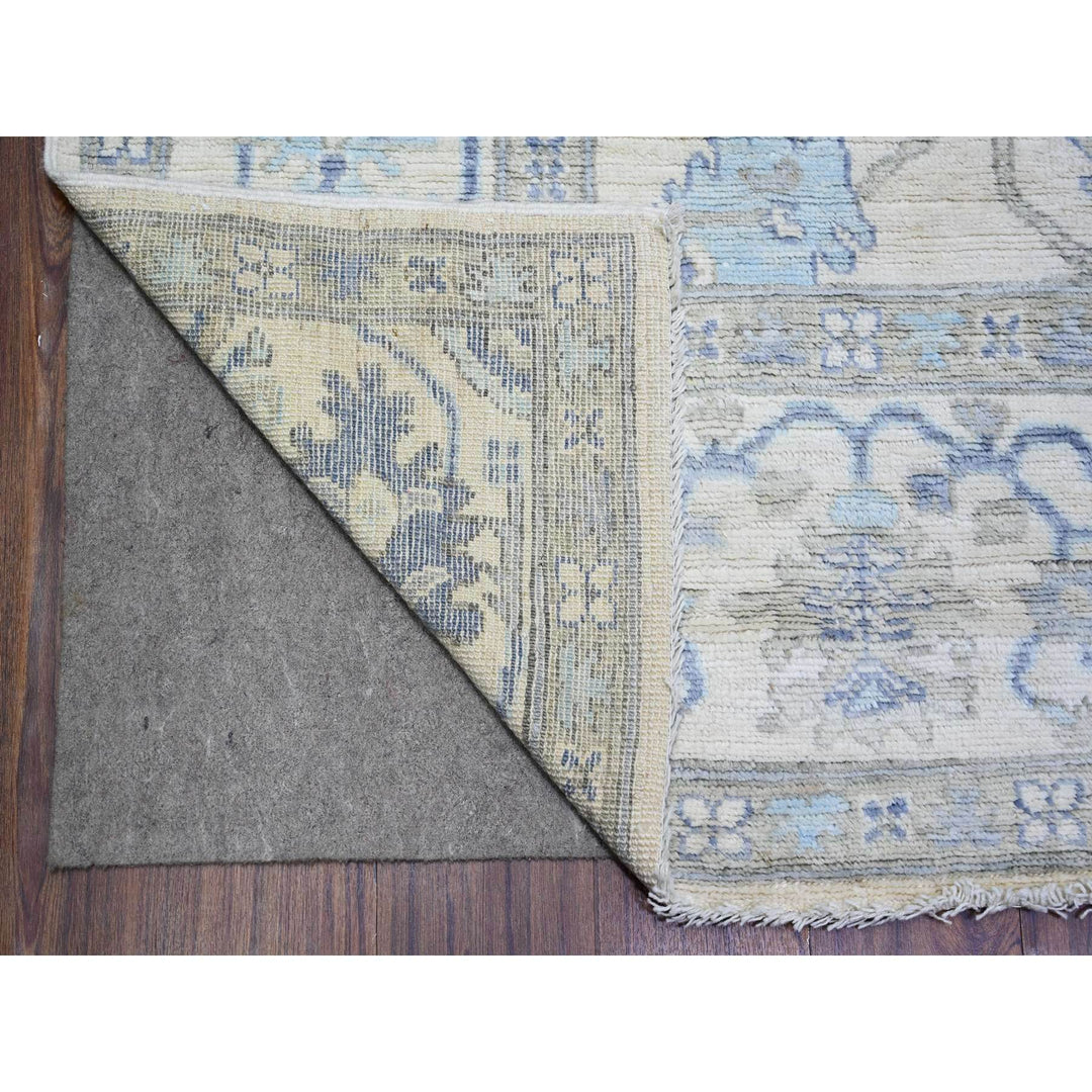 8'0" x 9'10" New Hand Knotted Ivory Wool Rectangle Oriental Rug - MOA10273780