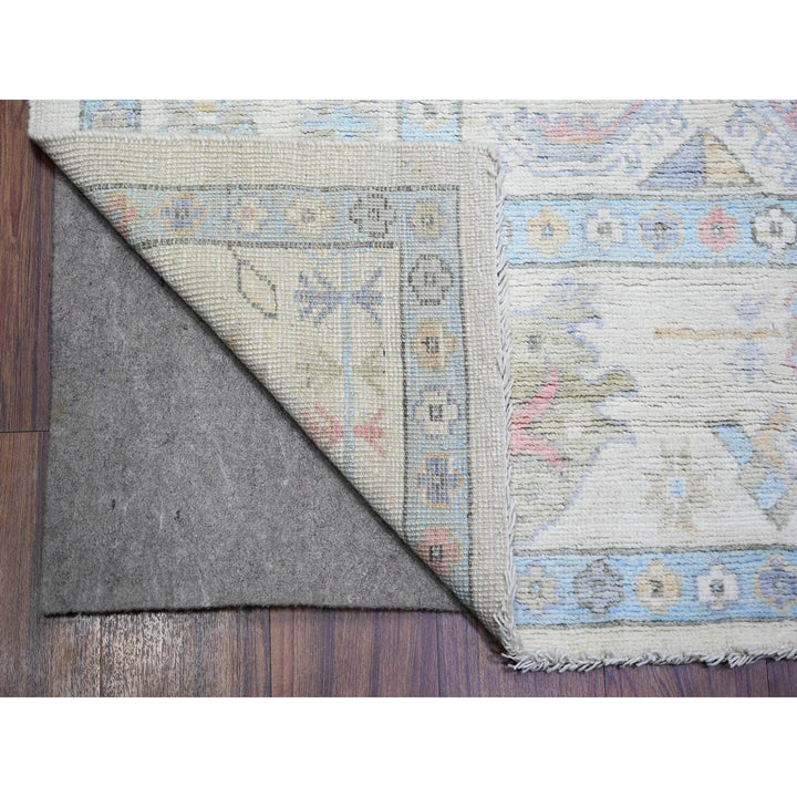 9'4" x 12'0" New Hand Knotted Ivory Wool Rectangle Oriental Rug - MOA10273796