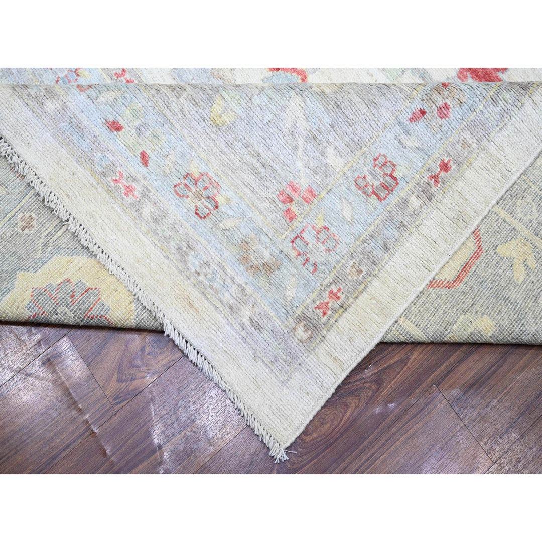 13'10" x 19'0" New Hand Knotted Ivory Wool Rectangle Oriental Rug - MOA10273797