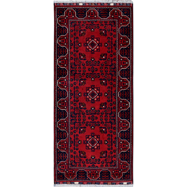 2'3" x 5'0" New Hand Knotted Red Wool Runner Oriental Rug - MOA102737