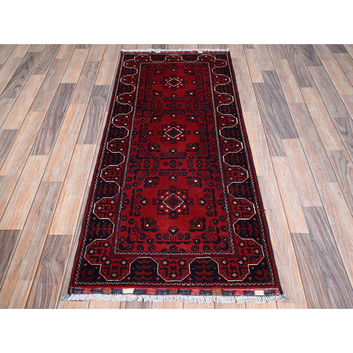 2'3" x 5'0" New Hand Knotted Red Wool Runner Oriental Rug - MOA102737
