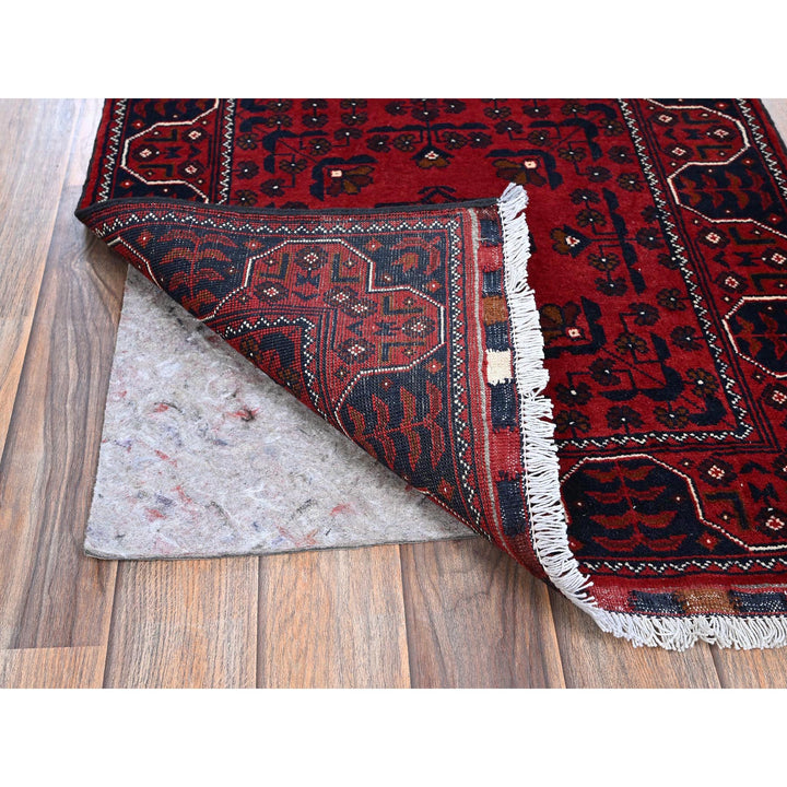 2'3" x 5'0" New Hand Knotted Red Wool Runner Oriental Rug - MOA102737