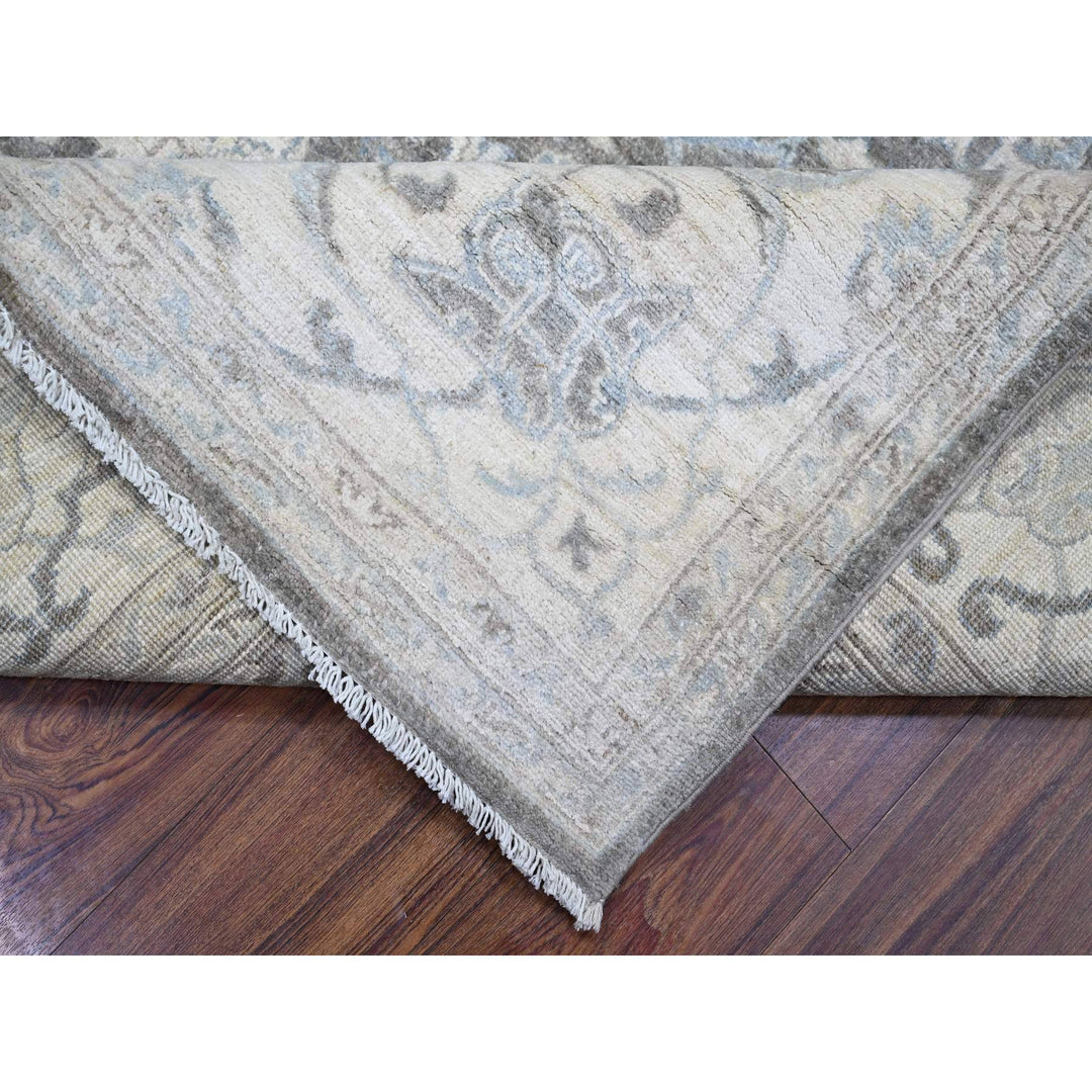 8'1" x 9'8" New Hand Knotted Grey Wool Rectangle Oriental Rug - MOA10273826