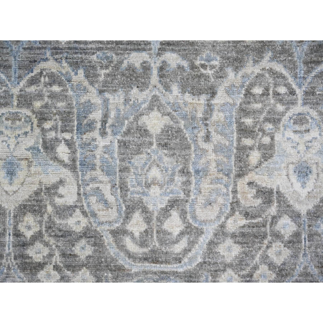 8'1" x 9'8" New Hand Knotted Grey Wool Rectangle Oriental Rug - MOA10273826