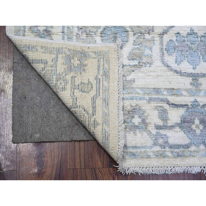 4'0" x 6'0" New Hand Knotted Ivory Wool Rectangle Oriental Rug - MOA10273846