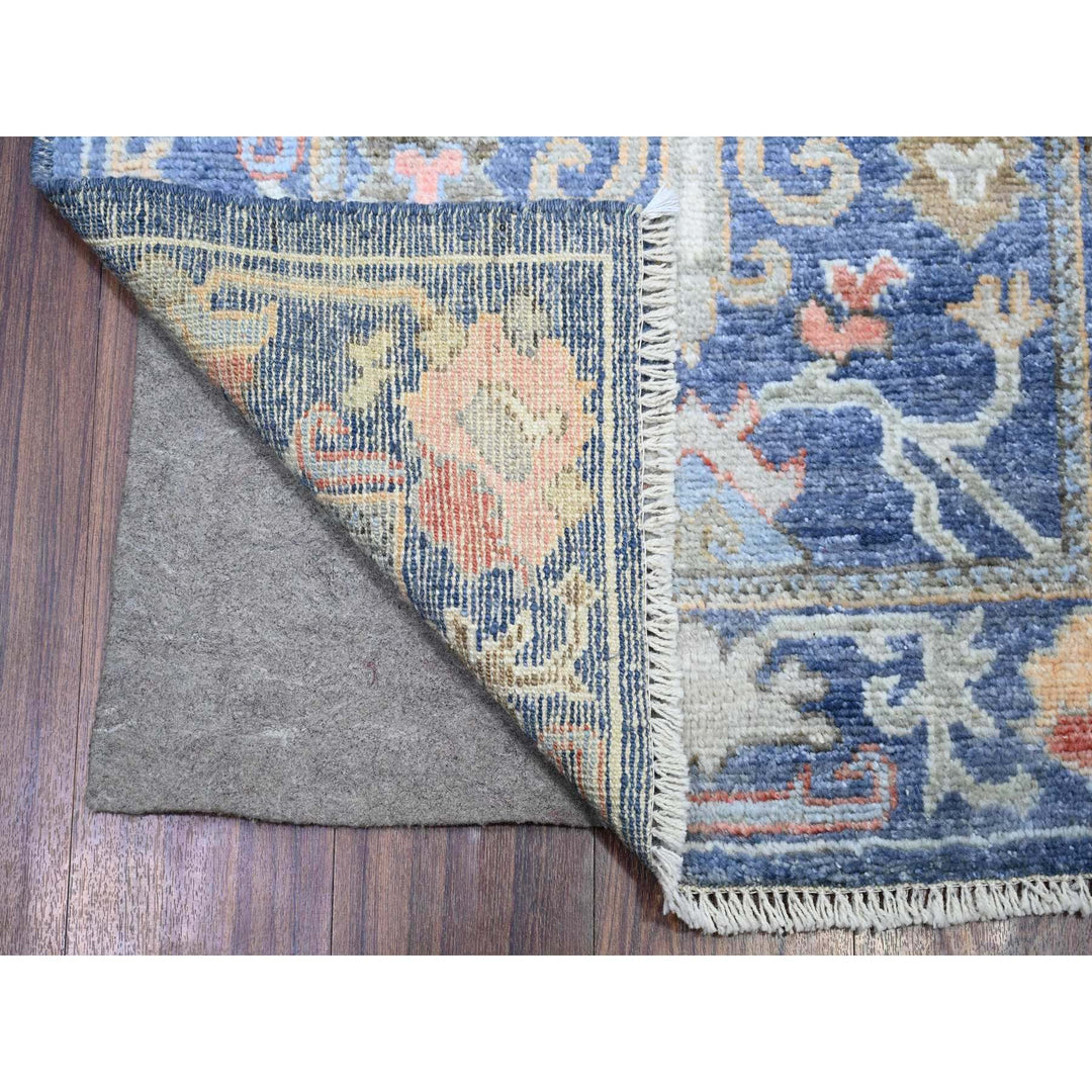 2'9" x 15'8" New Hand Knotted Blue Wool Runner Oriental Rug - MOA10273852